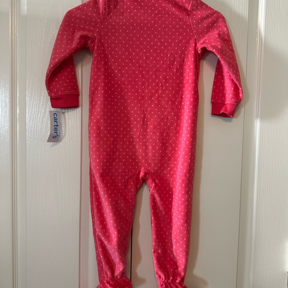 Carter's One Piece Footie Polka Dots and Unicorn Full zipper Size 3 T - Picture 6 of 11